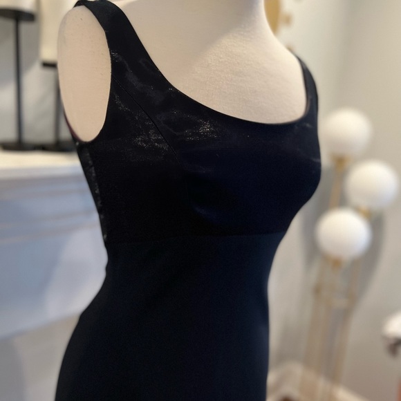 Alex Evenings Long Dress Iridescent Navy Blue with Wine Lining - Picture 2 of 7